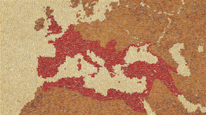 Mosiac map of Roman Mediterranean showing extent of empire in AD117