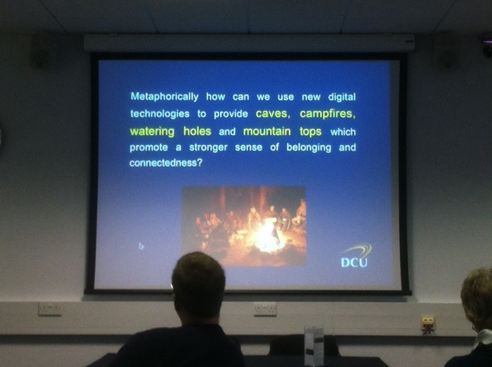 Mark Brown slide showing digital campfires quote